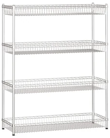 Drôtený regál s košovými policami, 1500 x 1200 x 450 mm, 4 police