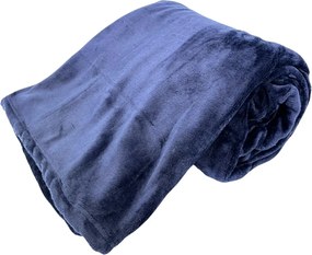 Home Elements Mikroflanelová deka, tmavo modrá