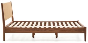 Tmavohnedá dvojlôžková posteľ z orechového dreva s roštom 180x200 cm Elan – Kave Home