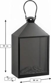 LED dekorácia lucerna COZY WARM 55x30 cm, čierna