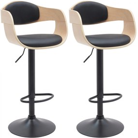 Design-Shop 2x Barová stoličkaKingston B - koženka, čierny rám - prírodná/čierna