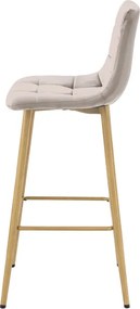 Barová stolička ARCETO zamatová, tmavobéžová / hnedá