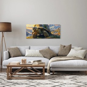 Obraz - Korytnačka a horská krajina (120x50 cm)