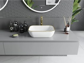 Mexen RITA umývadlo, 45x32 cm, biela/zlatý okraj, 21084505