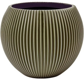 Kvetináč Capi Nature Groove Special Vase Ball zelený 21x19 cm