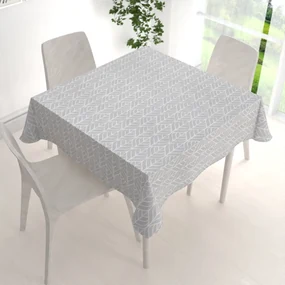 Biante Bavlnený štvorcový obrus Sandra SA-212 Listy na sivom 120x120 cm