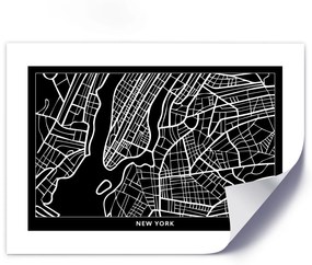 Gario Plagát City plan New York Farba rámu: Bez rámu, Veľkosť: 60 x 40 cm