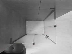 Mexen Velar L Duo, sprchový kút s posuvnými dverami 90 x 80 cm, 8mm sklo námraza, brúsený grafit, 871-090-080-02-33-95