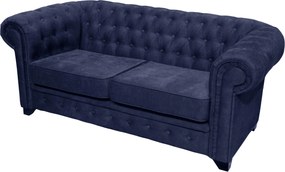 XXXLutz SEDAČKA CHESTERFIELD, drevo, textil, kompozitné drevo, modrá MID.YOU - Sedačky - 000694009805