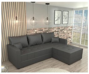 Univerzálna rohová rozkladacia sedacia súprava do tvaru L DUBLIN sivá