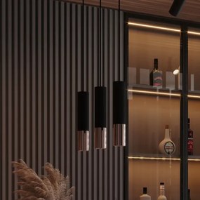 Sollux SL.0946 - Luster na lanku LOOPEZ 1xGU10/10W/230V čierna/meď