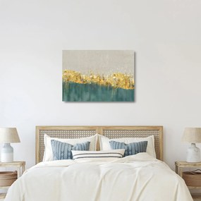 Sklenený obraz - Textúra so zlatým dekorom (70x50 cm)
