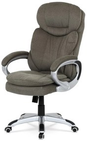 Kancelářská židle, houpací mech., šedá látka, plast. kříž