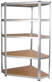 Kovový rohový regál 180x90x30cm, 5 políc, nosnosť 875 kg
