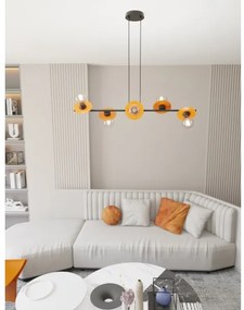 Luster na lanku TOKEN 6xE27/15W/230V oranžová