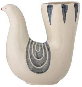 Krémová ručne maľovaná váza z kameniny (výška 19 cm) Trudy – Bloomingville