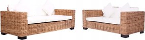 vidaXL 2-dielna sedacia súprava s vankúšmi prírodný ratan