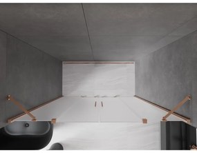 Mexen Velar Duo, posuvné sprchové dvere do otvoru 200 cm, 8mm sklo námraza, medená matná, 871-200-000-32-65