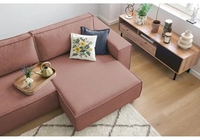 Ružová variabilná rozkladacia rohová pohovka Nihad – Bobochic Paris