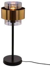 Candellux Spiega Stolná lampa black+brass 1x60w E27 smokey lapmshade 41-09531