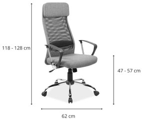 Kancelářská židle Bernie šedá