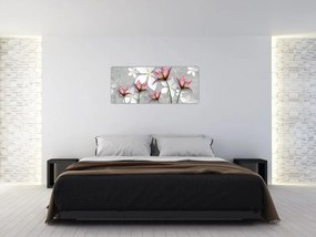 Obraz kvetinové abstrakcie (120x50 cm)