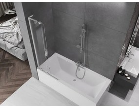 Mexen Velar L, 2-krídlová posuvná vaňová zástena 70 x 150 cm, 8mm číre sklo, chrómový profil, 896-070-003-01-01