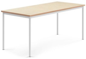 Stôl SONITUS, 1800x800x760 mm, linoleum - béžová, biela