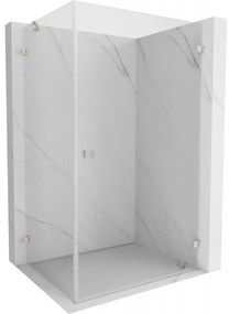 Mexen Lunar-B pravostranný výklopný sprchový kút 85 x 80 cm, číre sklo, brúsená oceľ, 832-085-080-97-00-P