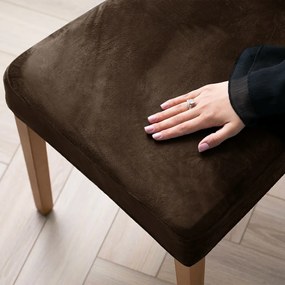 Restilo Napínací poťah na sedák na stoličku tmavohnedá, 40 x 40 + 5 cm