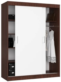 Šatní skříň CLP Mono 150 cm wenge/bílá