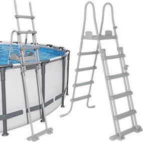 Bazénový rebrík Bestway 132 cm - bezpečný, protišmykový, kovový 58332