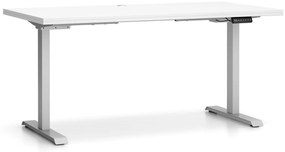 PLAN Výškovo nastaviteľný stôl SINGLE LAYERS, 160x80 cm, 2 motory, biela
