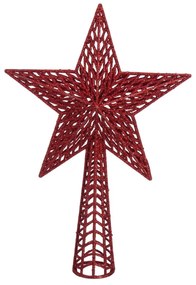 Červená vianočná špička na stromček Unimasa, ø 18 cm