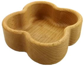 AMADEA Drevená miska v tvare štvorlístka, masívne drevo, rozmer 11,2x4,5 cm