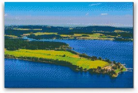 Gario Diamantové maľovanie Vodná nádrž Lipno 2 Rozmery: 60 x 40 cm, Rámovanie: S vnútorným rámom, Diamanty: Štvorcové