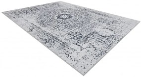 Koberec protišmykový ANDRE 1072 Rozeta, vintage - biely / čierny