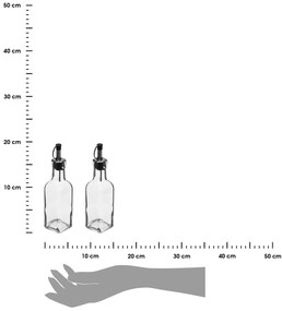Sklenená fľaša na olej/ocot Twin 160 ml sada 2ks