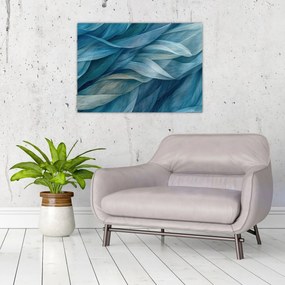 Obraz - Modrobiele vlnky (70x50 cm)