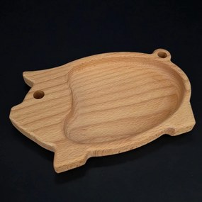AMADEA Drevená miska v tvare ošípanej, masívne drevo, rozmer 20x12,50x2 cm