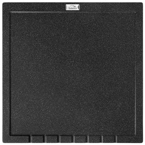 Laveo Halvo, granitový odkvapkávač 350x350x25 mm, čierna, LAV-OBA_701T