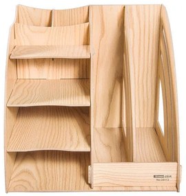 Drevený kancelársky organizér so 7 priehradkami čierny DIY D9113