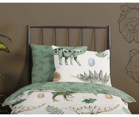 Zelené/béžové bavlnené detské obliečky na jednolôžko 140x200 cm Gabi – Good Morning