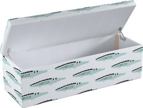 Truhlica čalúnená farba produktu zelená látka vzorované