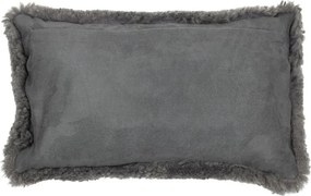 Šedý podlhovastý vankúš z ovčej kože - 50 * 30 * 15cm