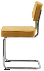 Žltá menčestrová jedálenská stolička Rupert – Unique Furniture