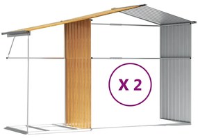 Záhradná kôlňa bledohnedá 277x279x179 cm pozinkovaná oceľ