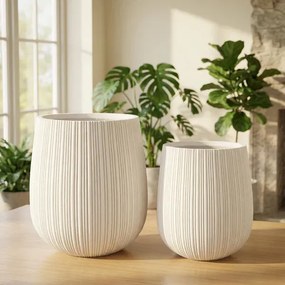 Sada 2 ks květináčů HEVRA bílá