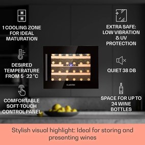 Klarstein Vinsider 24 Onyx Edition, vstavaná vinotéka, energet. trieda G