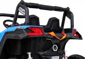 Ramiz Detská batériová bugina UTV-MX Modrá + pohon 4x4 + diaľkové ovládanie + LED audio + úložný priestor + EVA + pomalý štart
